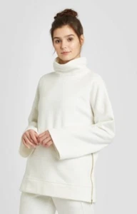 Women's Fleece Tunic with Side Zip - JoyLab - Various Sizes - Ivory White - S31 - Picture 1 of 2