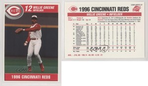 1996 Kahn's Cincinnati Reds Willie Greene #12
