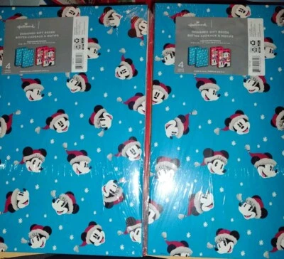 2 подарочные коробки Hallmark Disney Mickey Mouse 4 штуки 14,25 x 9,5 x 1,87  - Изображение 1 из 3