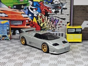 🔥 Custom Hot Wheels '94 Bugatti EB110 SS Gray 2022 HW Turbo Real Riders Exotics - Picture 1 of 8