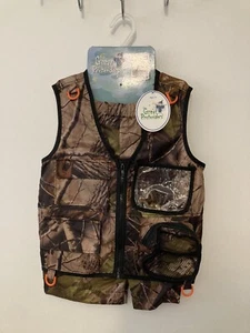 Great Pretenders Camoflauge Vest & Short Set Costume Dress Up M 5-6 Camo Gear - Picture 1 of 4