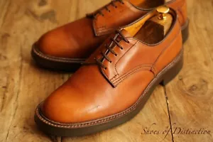 Tricker's Tan Brown Leather Derby Shoes UK 8.5 F US 9.5 EU 42.5 - Picture 1 of 11