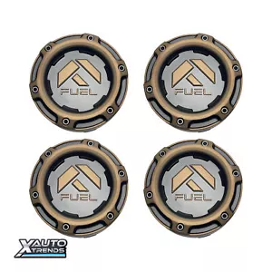 4 x Fuel Off-Road Black Wheel Center Cap w/ Matte Bronze Logo 1005-50SZD - Picture 1 of 3