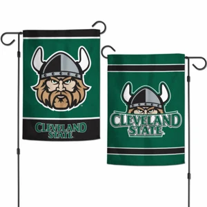 CLEVELAND STATE VIKINGS 2 SIDED GARDEN FLAG 12"X18" YARD BANNER OUTDOOR RATED - Picture 1 of 1