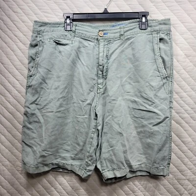 Tommy Bahama Pantalones Cortos Para Hombre 38 Verde 100% Lino Relax Chino Elastizado Playa Verano Foto 1 de 4
