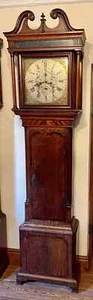 Antique Brass 8 Day Oak & Mahogany Longcase Grandfather Clock S. COLLIER ECCLES - Picture 1 of 21
