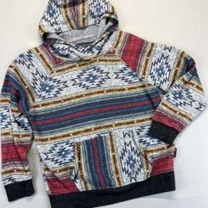 Brooklyn Cloth Aztec Print Youth Med Hoodie Southwestern Tribal Pattern Sweater - Picture 1 of 8