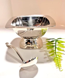 Square ALVIN Sterling Silver Condiment Dish W/ Spoon 105.5 Gr. No Mono - Picture 1 of 20