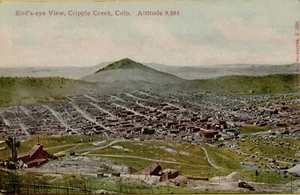 Air Aerial Bird's-Eye View Cripple Creek Colorado Postcard D3 - Picture 1 of 2