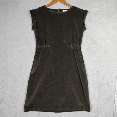 Lands' End Canvas Shift Dress Women's 4 Green Corduroy Stretch Cap Sleeve Preppy - Image 1 of 4