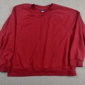 Woman's XL Plain Burgandy Red OLD NAVY Sweatshirt Pullover Plain Red LS - Picture 1 of 7