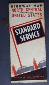 1930s Era Standard Oil Gas North Central United States highway road map SCARCE-- - Picture 1 of 1