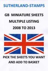 MINT MINIATURE SHEETS - MNH - 2008 2009 2010 2011 2012 2013 2014 2015