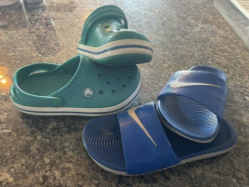 Crocs Youth 3 verde smeraldo + Nike Slides Y3 blu