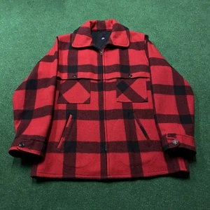 Giacca lana pesante vintage uomo L rosso nero 60S 70S trapuntata Mackinaw Cruiser USA - Foto 1 di 9