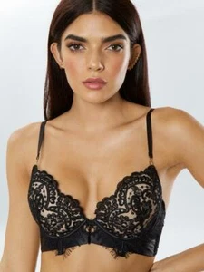 Ann Summers Fiercely Sexy Black Plunge Bra Sz 36B *In Stock* - Foto 1 di 3