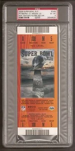 2009 NFL Super Bowl XLIII Santonio Holmes Steelers Full Unused Ticket PSA 6 - Picture 1 of 2