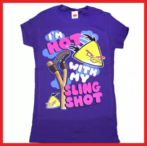 Camiseta Angry Birds Niñas Mujeres Caliente Honda Tiro Púrpura AB 4 (S a XL) - Imagen 1 de 1