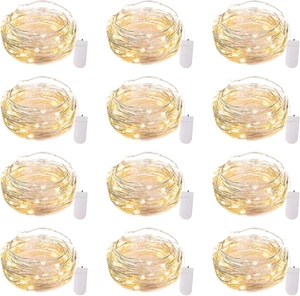 12 Pack 7 Ft LED Fairy Lights Battery Operated Waterproof String Lights - Picture 1 of 26