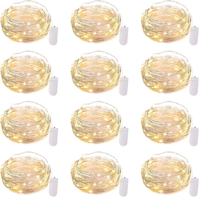 12 Pack 7 Ft LED Fairy Lights Battery Operated Waterproof String Lights - Image 1 of 4