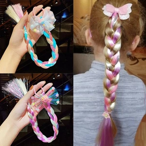 Kids Ponytail Rubber band Girls Butterfly Colorful Braid Accessories Headwear - Picture 1 of 25