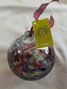 Kitras Kunst Glas Kanada Dezember Geburtstag 5" groß hängende Kugel Kugel IOB kostenloser Versand - Bild 1 von 8