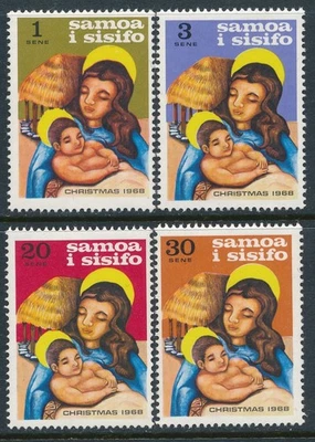 1968 SAMOA CONJUNTO DE NATAL DE 4 PERFEITO ESTADO MLH LEVEMENTE ARTICULADO - Imagem 1 de 2