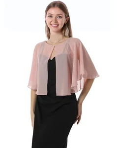 Chiffon Capelet Women's Soft capes Shawls and Wraps for Evening Dress Wedding... - Picture 1 of 6
