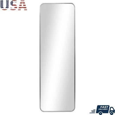 Leaner Mirror Rounded Rectangle Wall Mounted Home Decor Anti-Tip Hardware New — 第 1/4 张图片