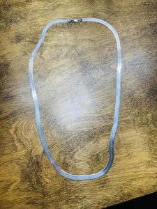 Sterling Silver 925 Milor Flat Herringbone Snake Chain Necklace 26" 23.8g - Picture 1 of 7