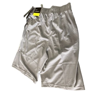 Nike Boys Dri-Fit Training Shorts Embroidered Swoosh Size L Gray CJ9272-084 NWT - Picture 1 of 4