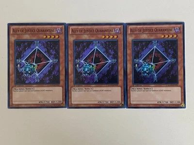 Yugioh - Ally of Justice Quarantine x 3 - 1st Edition Super Rare NM - Free Holo - Image 1 of 4