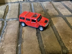 Red 2008 Hummer H2 SUV Kinsmart Pull Back 1:40 Scale - Picture 1 of 5