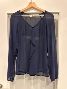 Esprit Damen Bluse Langarm Oberteil Gr. 36 Blau - Bild 1 von 4