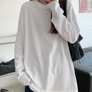 Women Solid Color Round Neck Long Sleeve Casual Top for Daily and Holiday Wear - Picture 1 of 16