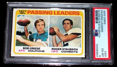 1978 Passing Leaders (Roger Staubach) #331 Topps PSA 6 Dallas Cowboys - Image 1 of 3