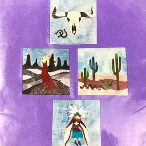 Southwest Themed Applique Quilt Pattern Coyote Eagle Dancer Desert Scene & more - Picture 1 of 3
