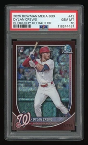 2025 Bowman Chrome Mega Box Dylan Crew Rookie PSA 10 #42 Burgandy Refractor /275 - Picture 1 of 2