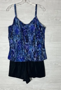 Trimshaper Gr. 18 blau Farrah Schwimmstrampler Sidewinder Schlangenleder Einteiler Shorts - Bild 1 von 8