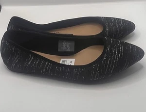 Christian Siriano For Payless Womens Flat Shoes Size 6 Black W/ White Slip On - Picture 1 of 8