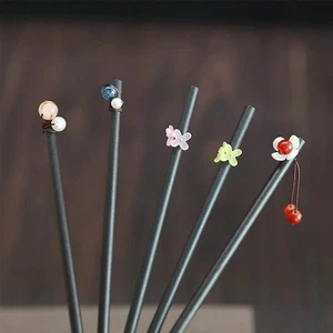 Hanfu Vintage Hair Sticks Flower Hairpins Hair Accessories Wooden Hairpin - Picture 1 of 19