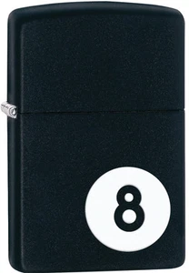 Zippo 8 Ball Billiards Black Matte Windproof Lighter 28432 New - Picture 1 of 1