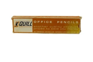 Vintage Quill Yellow Pencils Office Of 8 With Box - Picture 1 of 7