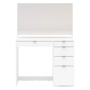 Polifurniture Linden Modern White Makeup Vanity Table with Storage Drawers - Picture 1 of 6