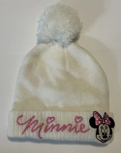 Disney Minnie Mouse Kleinkind 2T-5T weiß Bommelmütze bestickt  - Bild 1 von 8