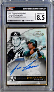 2020 Topps Gold Label Jose Canseco Framed Autographs CSG 8.5/ Auto 10