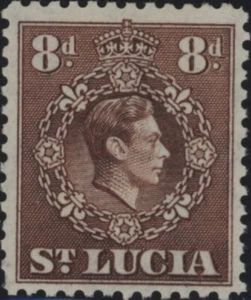 St.Lucia George VI 8d brown stamp SG 134c Mint - Picture 1 of 1