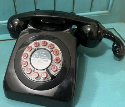 Black & Red Rotary Style Push Button Desk Telephone Model 746 Phone Excell - Image 1 of 3