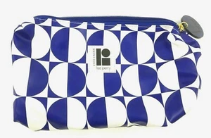 Estée Lauder /Lisa Perry Blue & White Small Zip Up Travel Makeup Bag. 8 x 5 x 2" - Picture 1 of 6