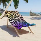 Lisa Frank inspired rainbow leopard Beach Towel